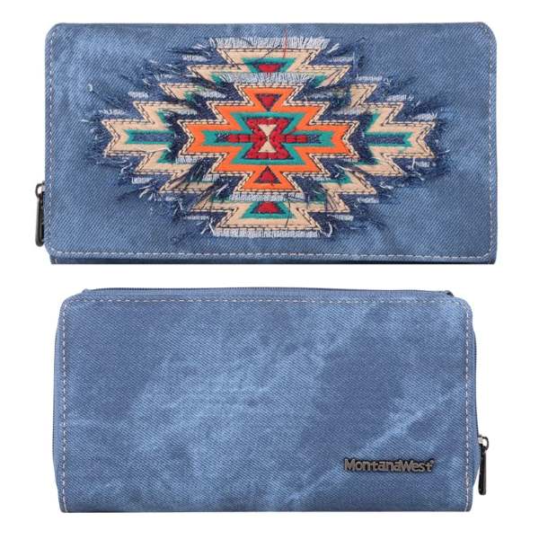 Montana West Aztec Collection Jean Denim WALLET Jean