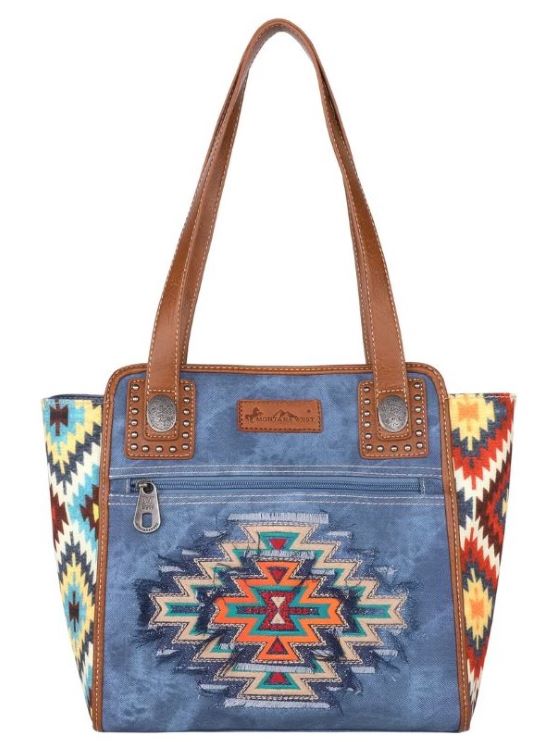 Montana West Aztec Jean DENIM Collection Tote Jean