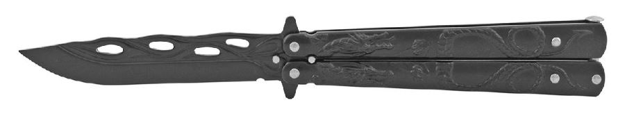 Wholesale Butterfly Knife 3D Flying DRAGON Design Black