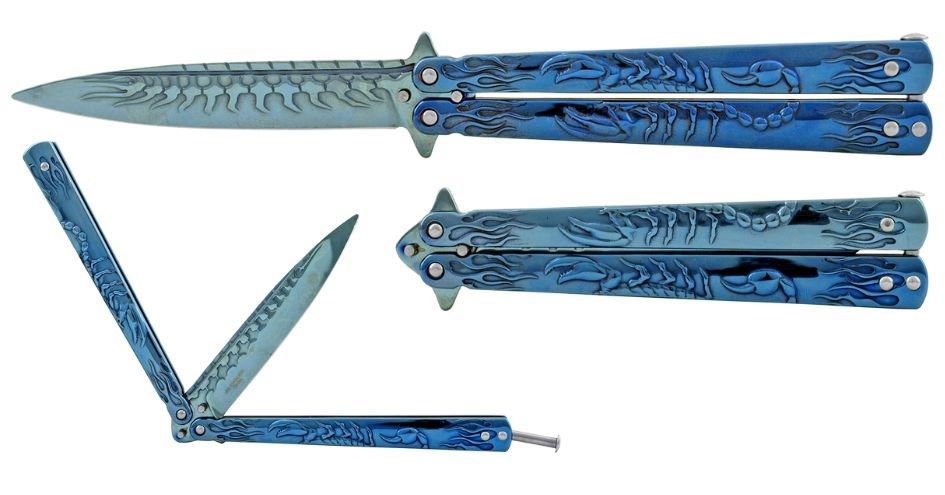 5.25'' Heavy Duty Scorpion Stainless Steel Butterfly POCKET KNIFE