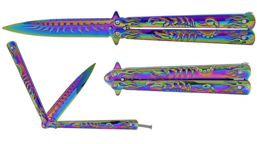 5.25'' Heavy Duty Scorpion Stainless Steel Butterfly POCKET KNIFE