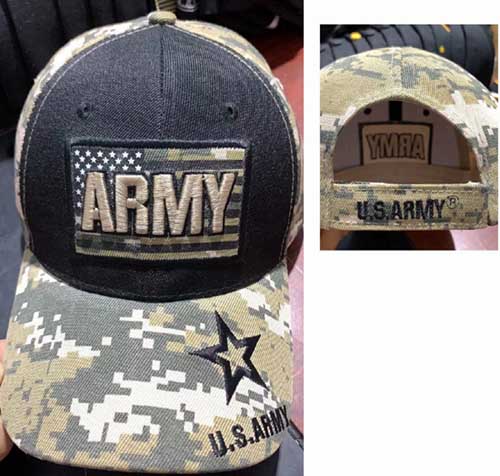 Official Licensed ARMY a Top of Flag BK/Camo CAP/Hat