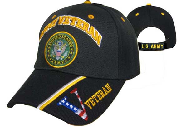 Official US ARMY Licensed ARMY Veteran & Emblem CAP