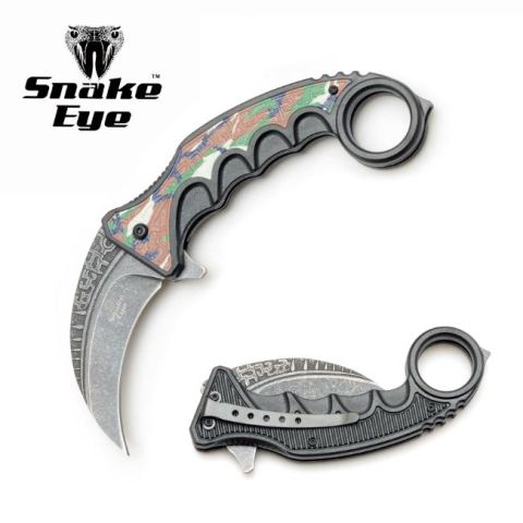 Snake Eye Tactical Spring Assist Karambit Style KNIFE