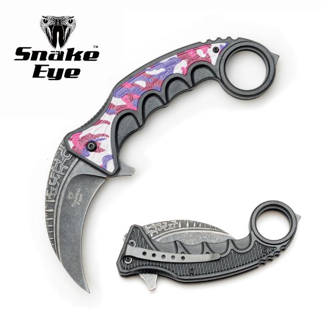 Snake Eye Tactical Spring Assist Karambit Style KNIFE