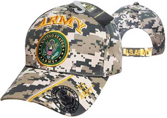 Official US ARMY Licensed ARMY & ARMY Emblem Camo CAP/Hat