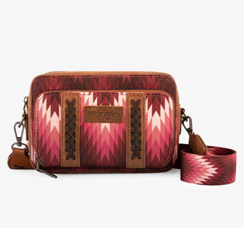 Wrangler Southwestern Pattern Dual Sided Print Crossbody PURSE