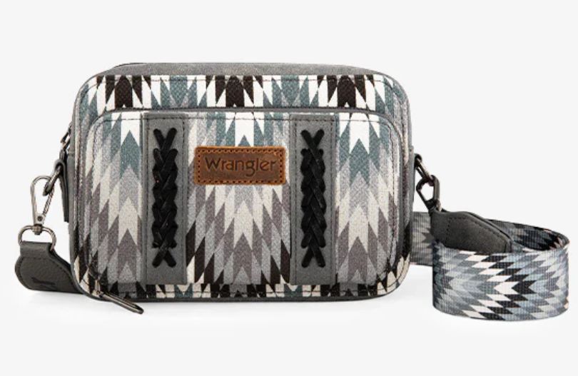 Wrangler Southwestern Pattern Dual Sided Print Crossbody PURSE