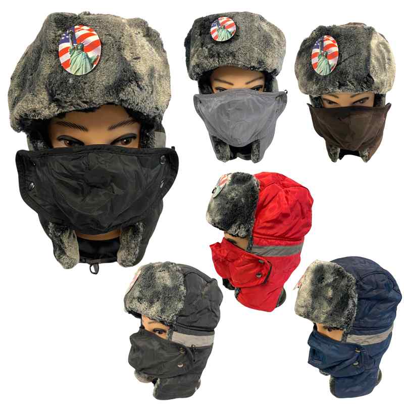 Wholesale Aviator HAT with Fur Trim and Detachable Mask