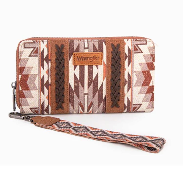 Wrangler Aztec Print Whipstitch Canvas WALLET