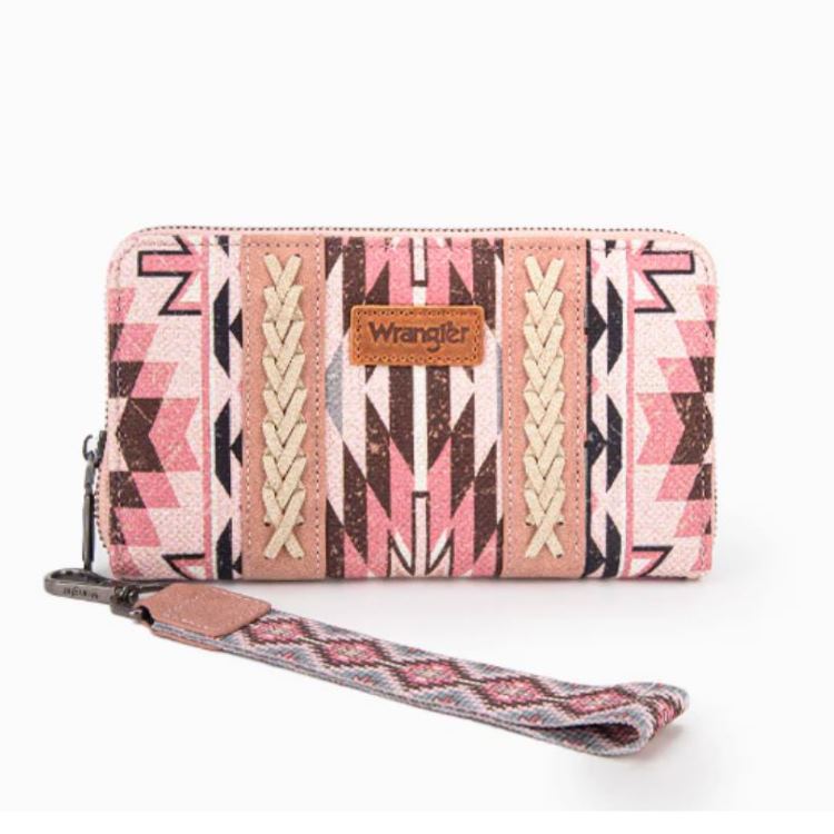 Wrangler Aztec Print Whipstitch Canvas WALLET