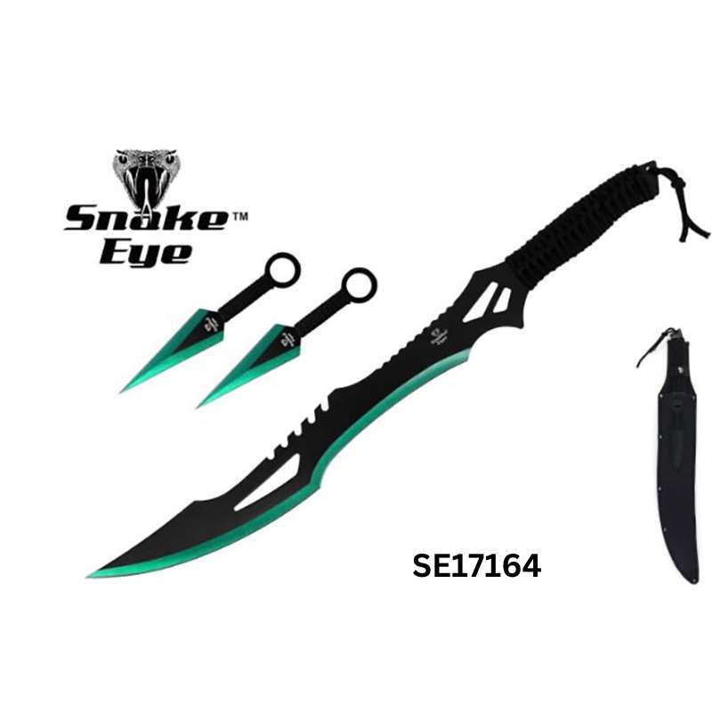 Snake Eye Tactical NINJA SWORD and Kunai/Throwing Knife Set