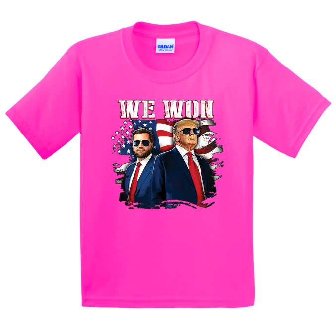 Wholesale T-SHIRT Trump with Vance We Won Pink