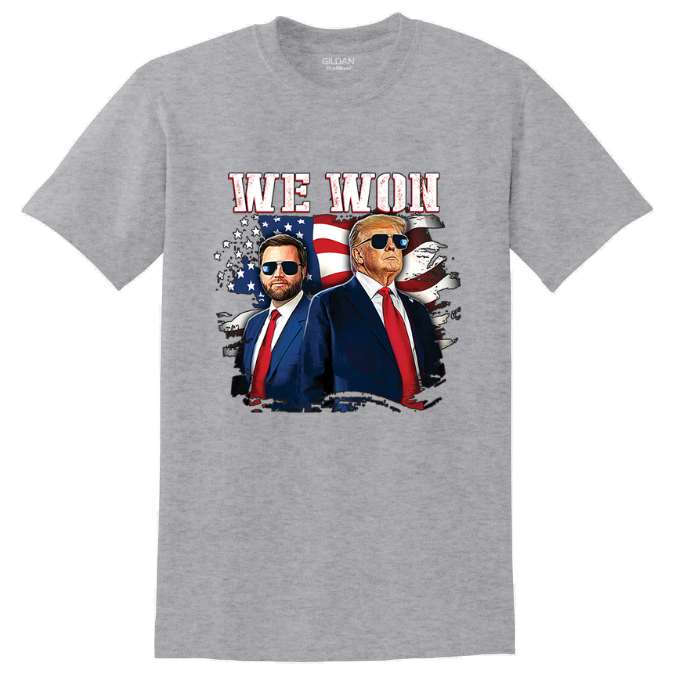 Wholesale T-SHIRT Trump with Vance We Won Sport Grey