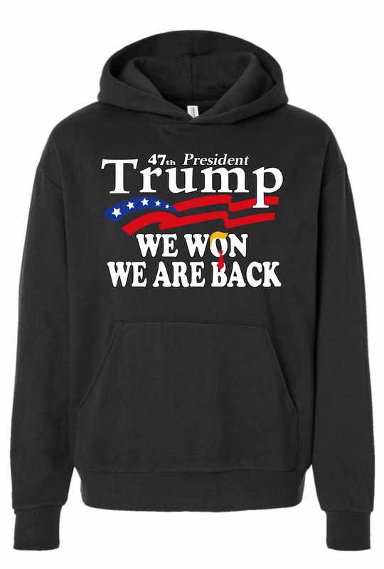 Trump ''We Won We Are Back'' Black Color HOODY