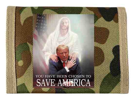 Trump '' You Have Been Chosen To SAVE AMERICA'' Tril-Fold WALLET