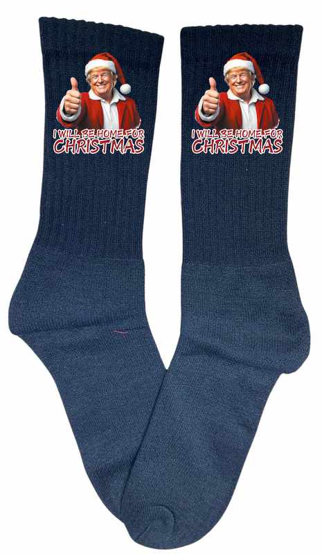 Trump ''I Will Be Home For Christmas'' Black Color SOCKS