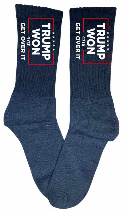 Trump ''Trump Won 47th Get Over It'' Black SOCKS