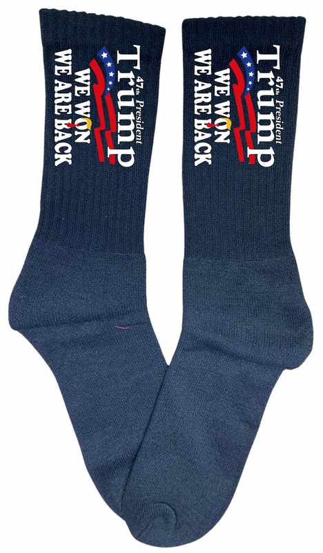 Trump ''We Won We Are Back'' Black SOCKS