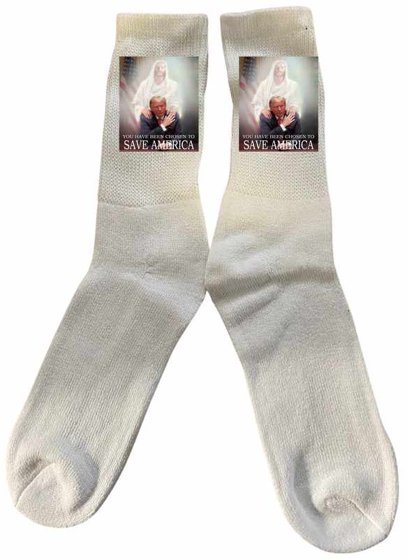 Trump '' You Have Been Chosen To SAVE AMERICA'' White Color SOCKS