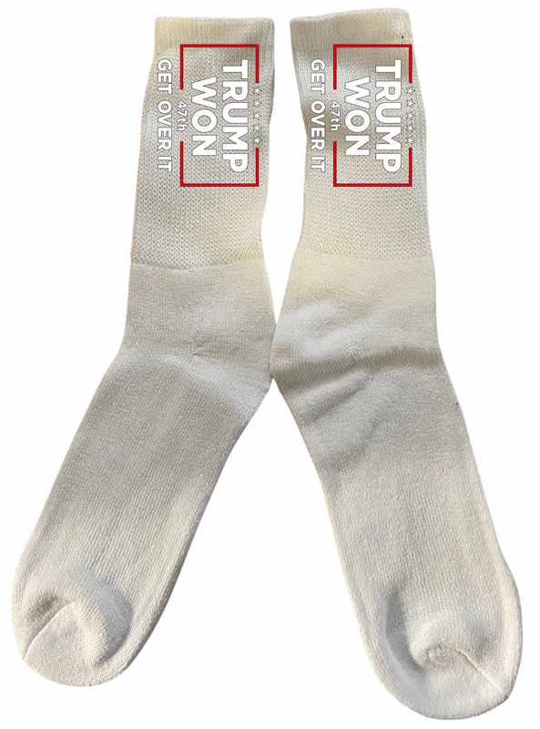 Trump ''Trump Won 47th Get Over It'' White Color SOCKS