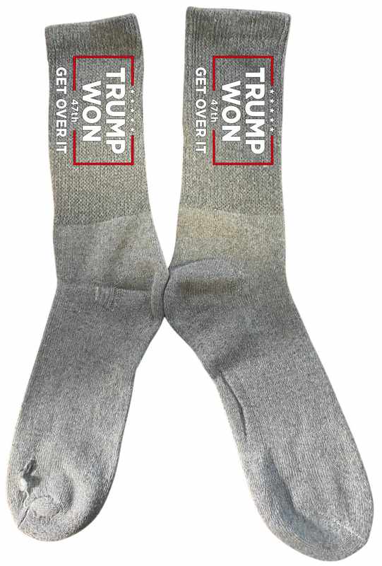 Trump ''Trump Won 47th Get Over It'' Gray Color SOCKS