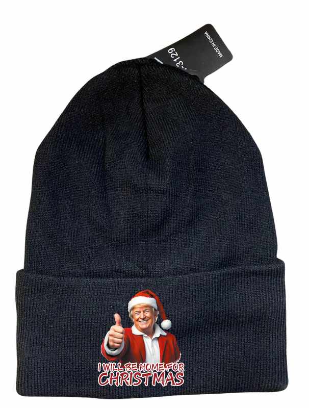 Trump ''I Will Be Home For CHRISTMAS'' Winter Beanie Hat