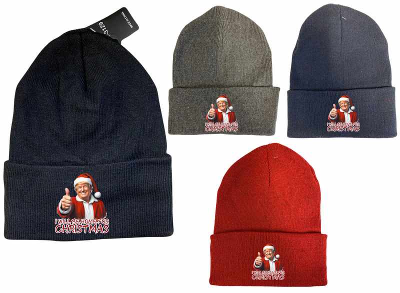 Trump ''I Will Be Home For CHRISTMAS'' Winter Beanie Hat