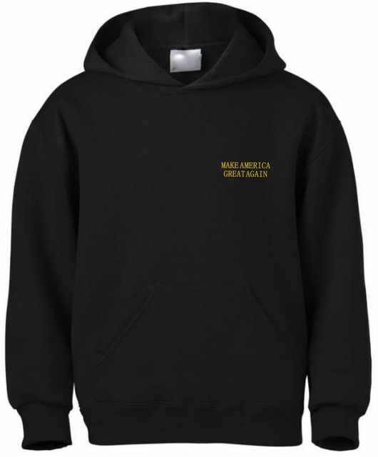 Trump ''Make America Great Again'' Black Color HOODY Small LOGO