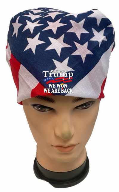 Trump ''We Won We Are Back'' USA Style BANDANA