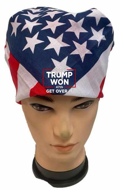 Trump ''Trump Won 47th Get Over It'' USA style BANDANA