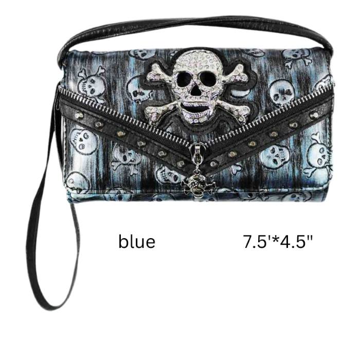 Wholesale Crossbody WALLET Purse Skull Design with Zipper