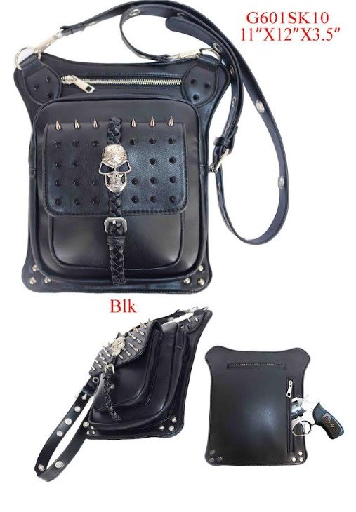 Wholesale Crossbody SKULL Design with zipper Conceal Carry