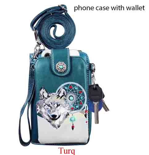 Wholesale WALLET Phone Purse Wolf and Dream Catcher Design