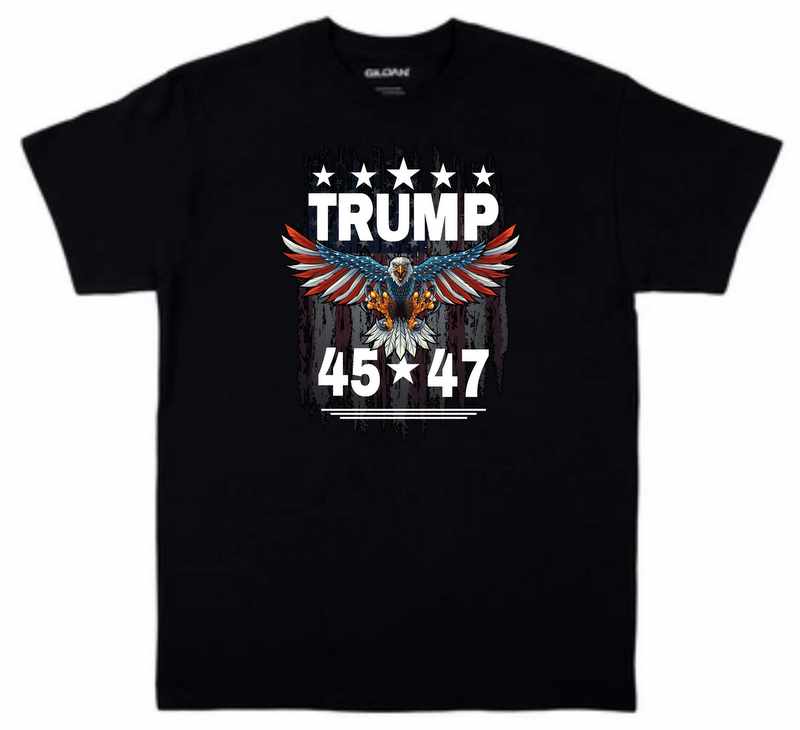 Wholesale TRUMP Eagle 45*47 T-shirt Black Color XXXL