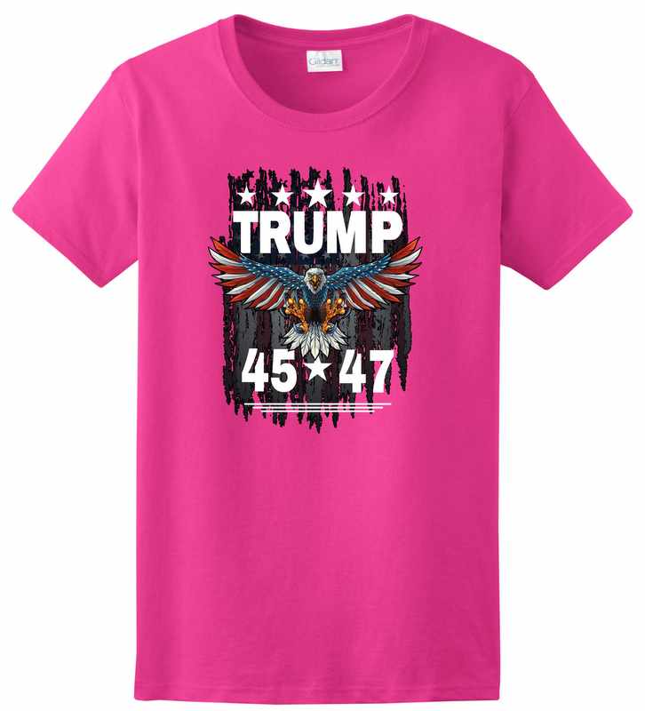 Wholesale TRUMP Eagle 45*47 T-shirt Pink Color