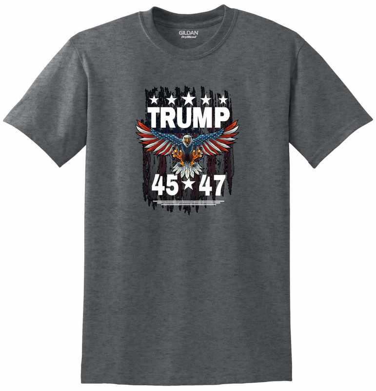 Wholesale TRUMP Eagle 45*47 T-shirt Dark Heather Color