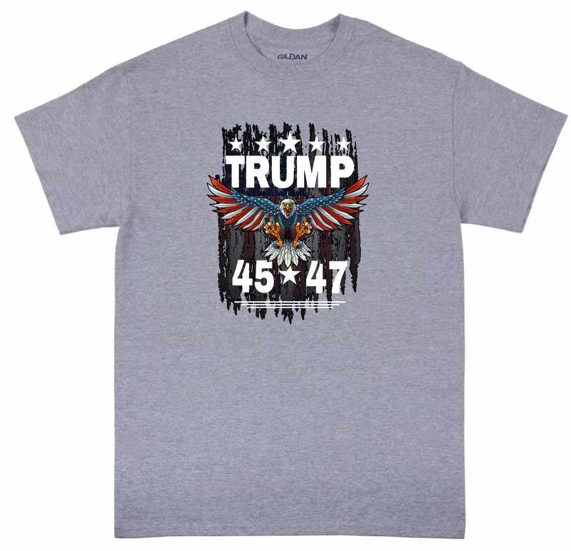 Wholesale TRUMP Eagle 45*47 T-shirt Sports Gray Color