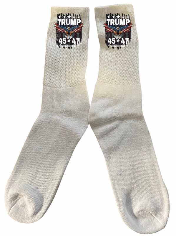 Wholesale SOCKS Trump Eagle 45*47 White Color