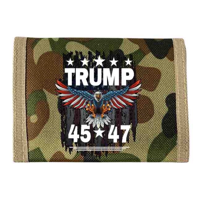 Wholesale  Trump Eagle 45 47 Camo Tri-fold WALLET