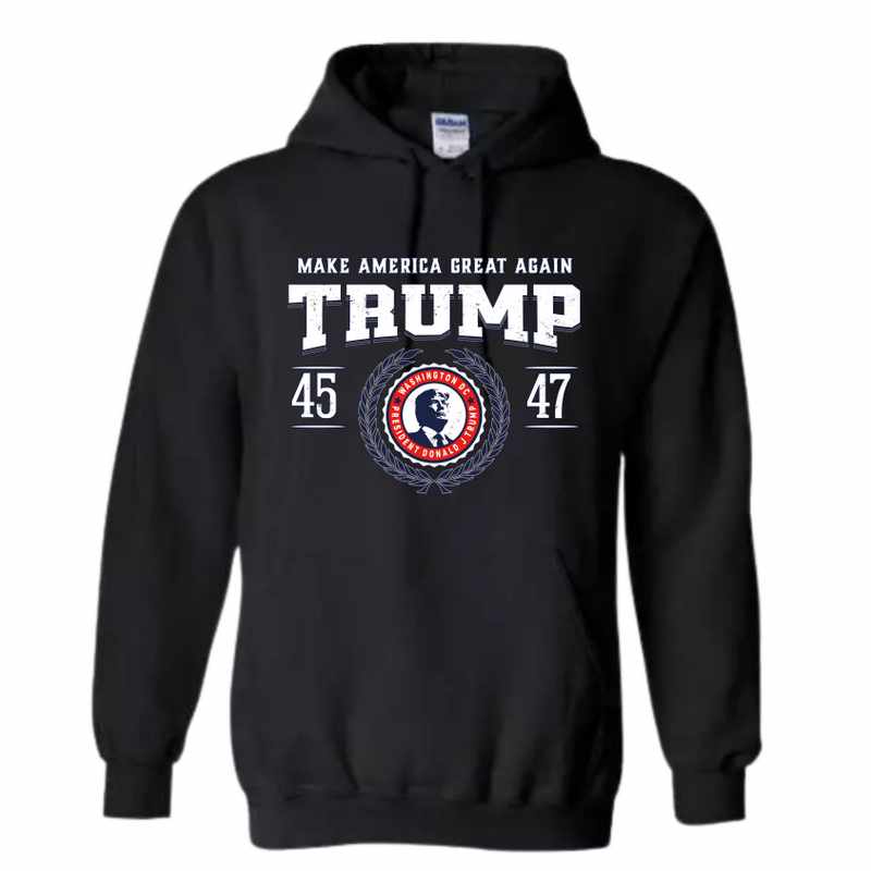 Wholesale Trump 45*47 Make America Great Again HOODY Black