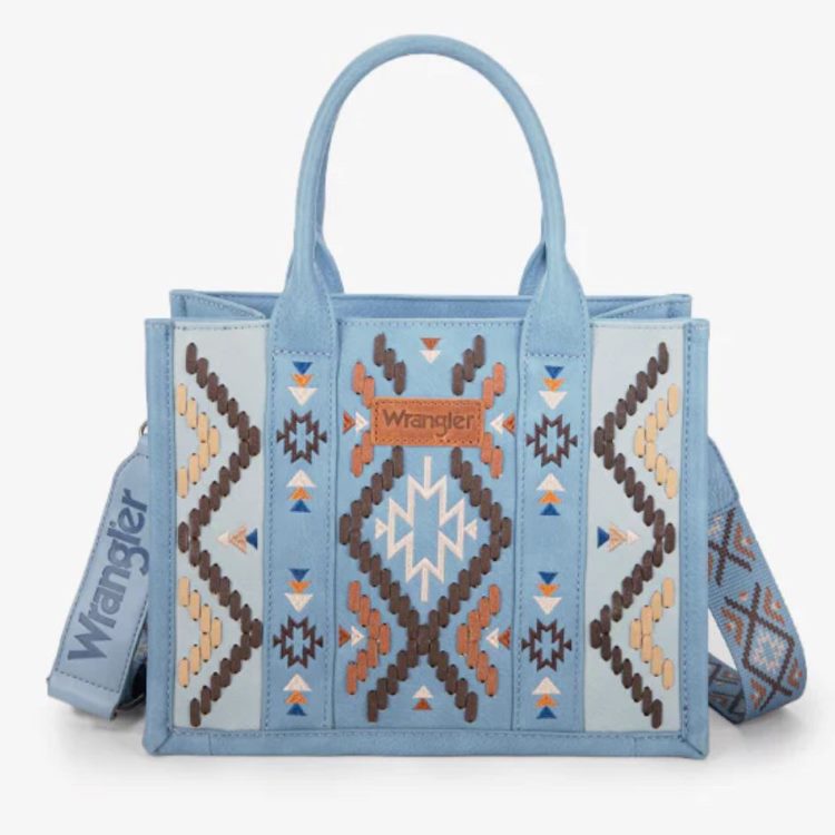 Wrangler Aztec Embroidered Whipstitch TOTE BAG Jean