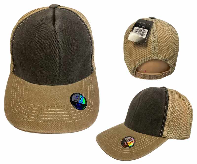 Wholesale Pre-Washed Cloth Plain Color Mash Snapback BASEBALL CAP