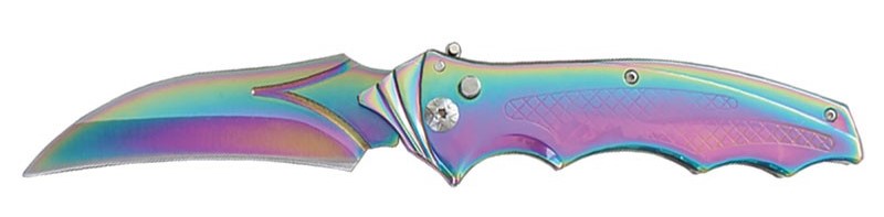 Hawkbill Blade AUTOMATIC KNIFE - Rainbow