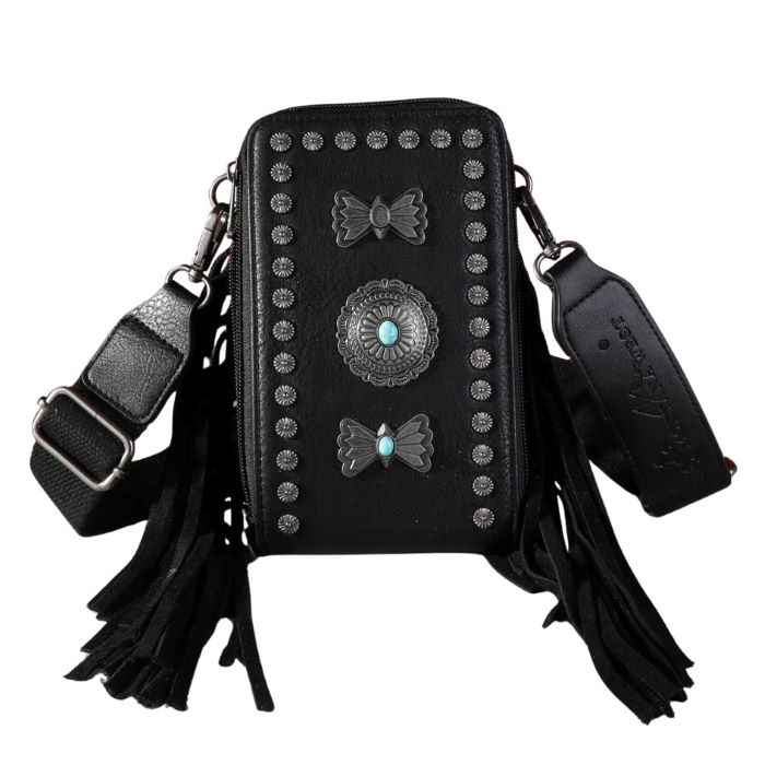 Montana West Fringe Mariposa Concho Collection Phone WALLET/Cross
