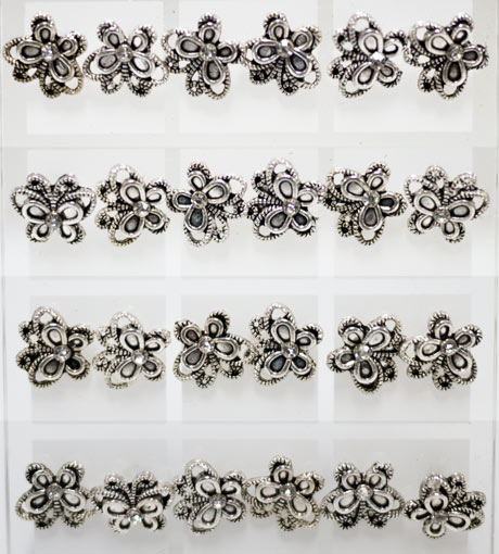 Wholesale Silver Colored Butterfly EARRINGS 12 Pairs