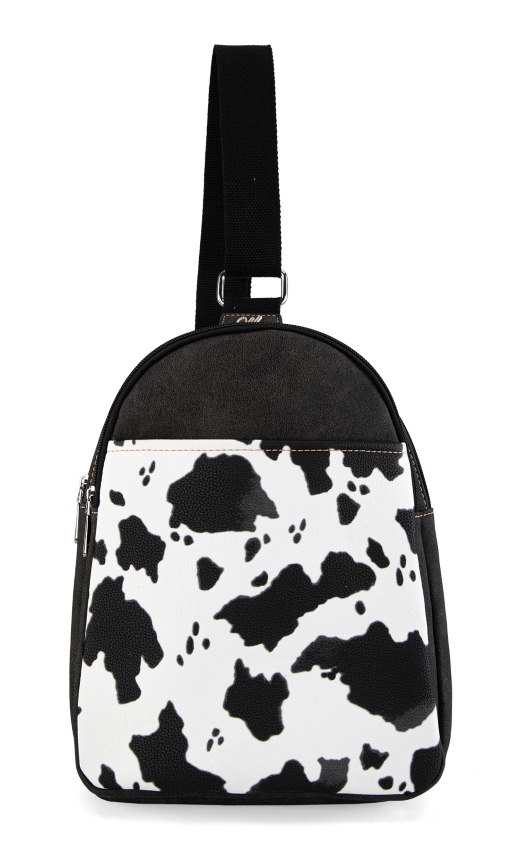 Montanna West Cow Print BACKPACK Crossbody Concealed Carry Black