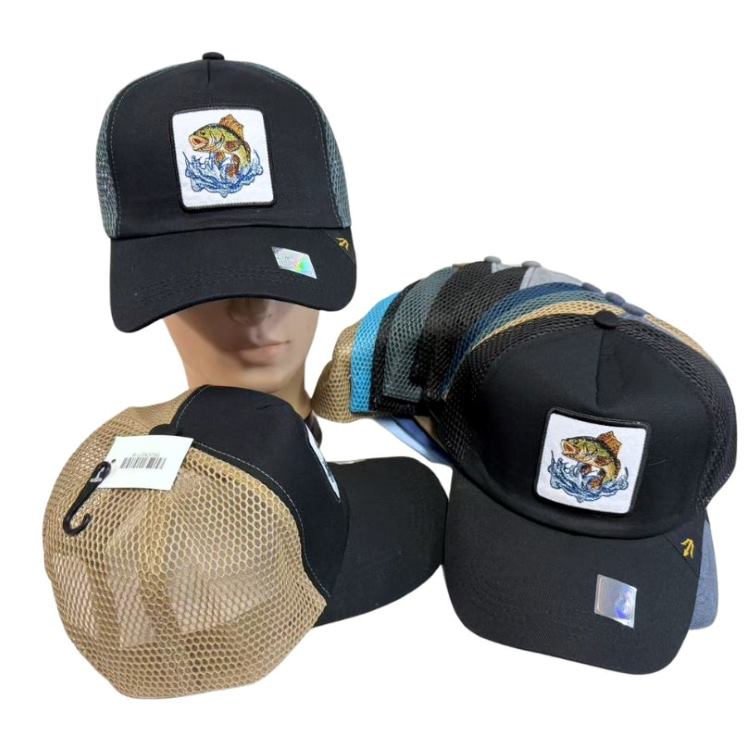Wholesale Mesh Snapback Trucker HAT Embroidered Patch Fish