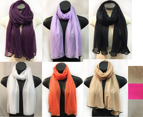 Wholesale Sectional SCARVES with Solid Color Print Assorted Color