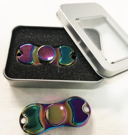 Wholesale Rainbow Alloy Zinc Metali Bean Shaped Fidget Spinners